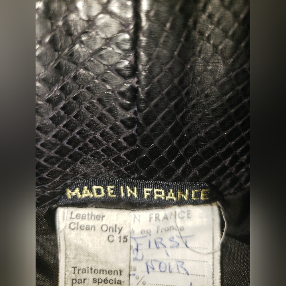 Made in France Zilli black python snakeskin reptile high-waisted pants trouser